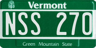 VT license plate NSS270