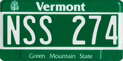 VT license plate NSS274