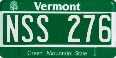 VT license plate NSS276
