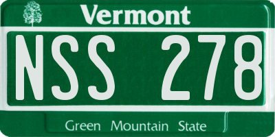 VT license plate NSS278