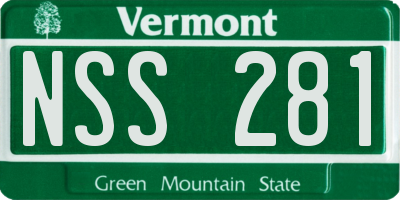 VT license plate NSS281