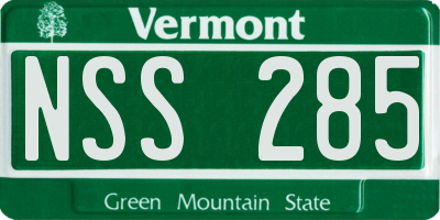 VT license plate NSS285