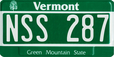 VT license plate NSS287