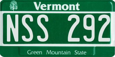 VT license plate NSS292