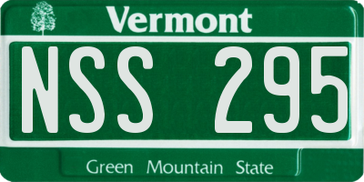 VT license plate NSS295