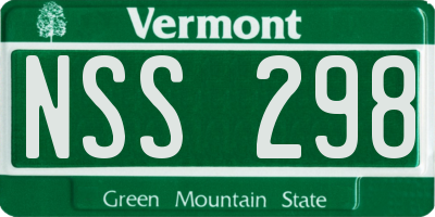 VT license plate NSS298