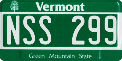 VT license plate NSS299
