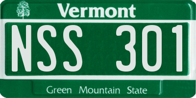 VT license plate NSS301
