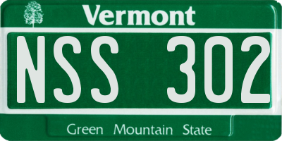 VT license plate NSS302
