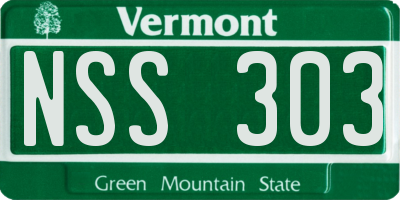 VT license plate NSS303