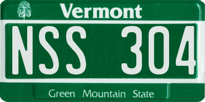 VT license plate NSS304