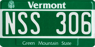 VT license plate NSS306