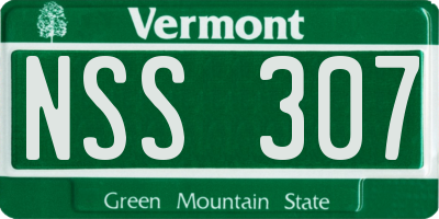 VT license plate NSS307