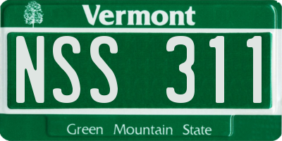 VT license plate NSS311