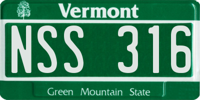 VT license plate NSS316