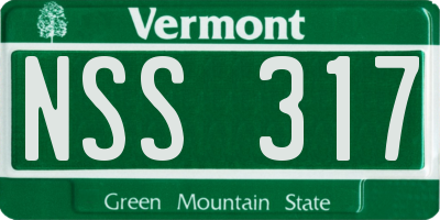 VT license plate NSS317