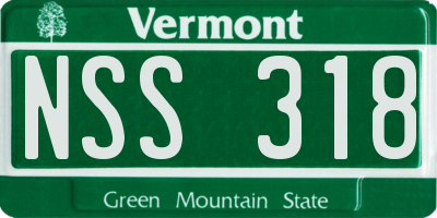 VT license plate NSS318