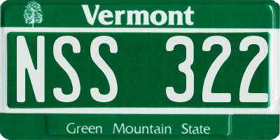 VT license plate NSS322