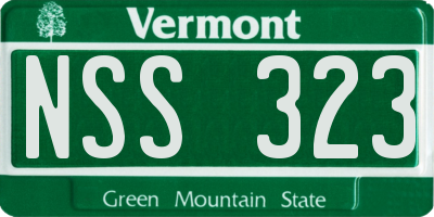 VT license plate NSS323