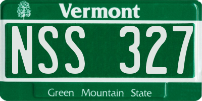 VT license plate NSS327