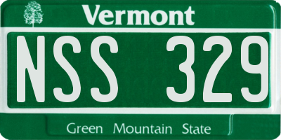 VT license plate NSS329