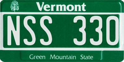 VT license plate NSS330