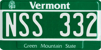 VT license plate NSS332