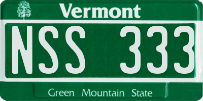VT license plate NSS333