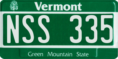 VT license plate NSS335