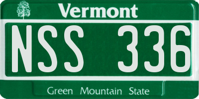 VT license plate NSS336
