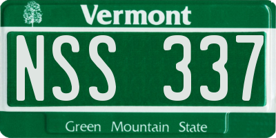VT license plate NSS337