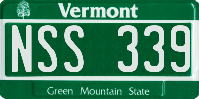 VT license plate NSS339
