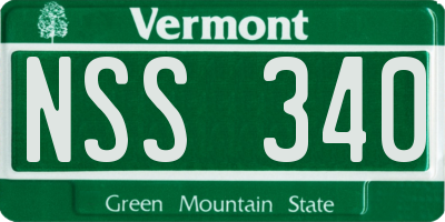 VT license plate NSS340