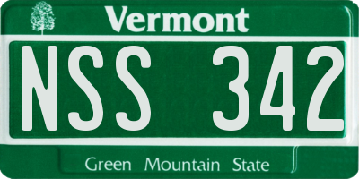 VT license plate NSS342