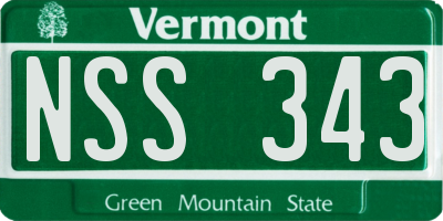 VT license plate NSS343