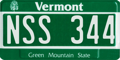 VT license plate NSS344