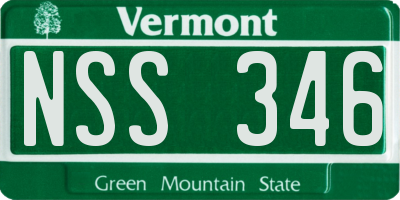 VT license plate NSS346