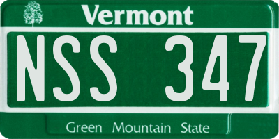 VT license plate NSS347
