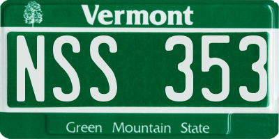 VT license plate NSS353