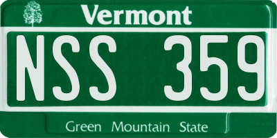 VT license plate NSS359