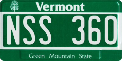 VT license plate NSS360