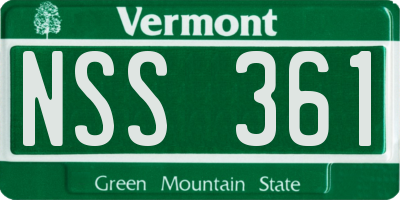 VT license plate NSS361