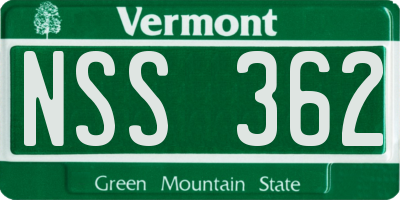 VT license plate NSS362