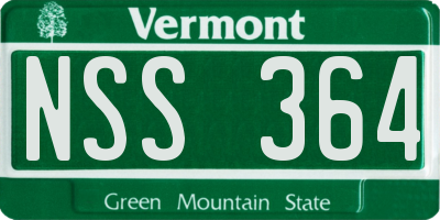 VT license plate NSS364