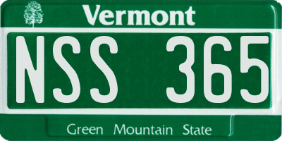 VT license plate NSS365
