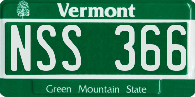 VT license plate NSS366