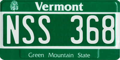 VT license plate NSS368
