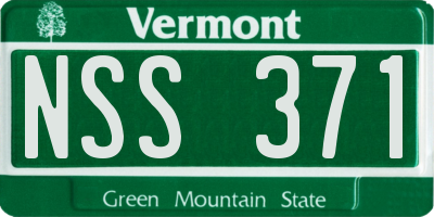 VT license plate NSS371