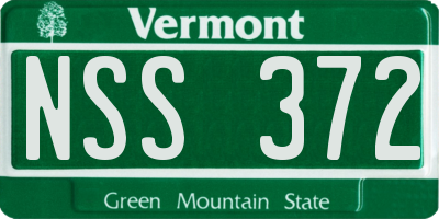VT license plate NSS372