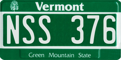 VT license plate NSS376